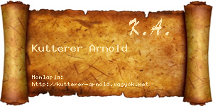 Kutterer Arnold névjegykártya